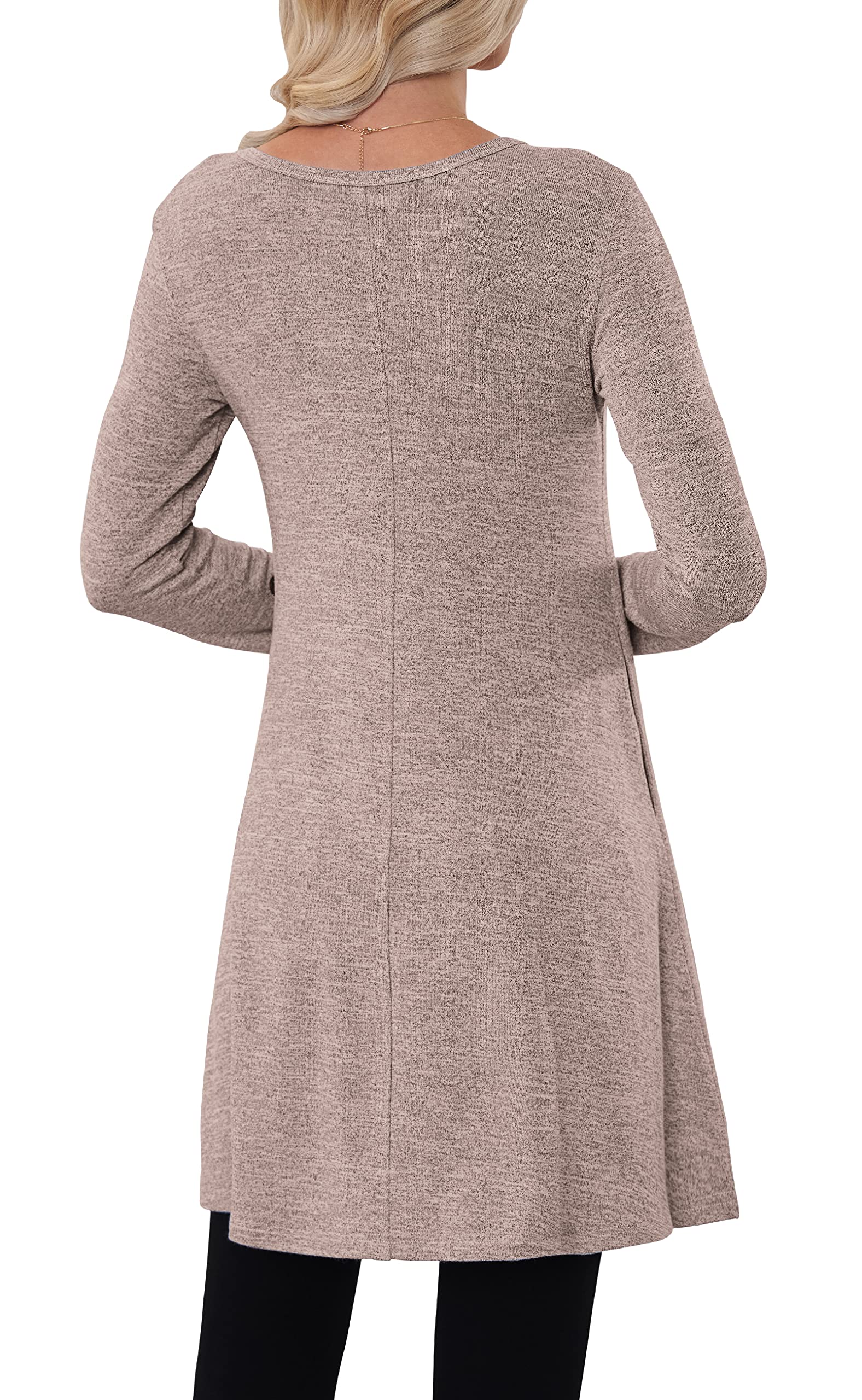 MOLERANI Pulloverkleid für Damen Langarmkleid Damen Knopf Lässiges Tunikakleid mit Taschen S-2XL