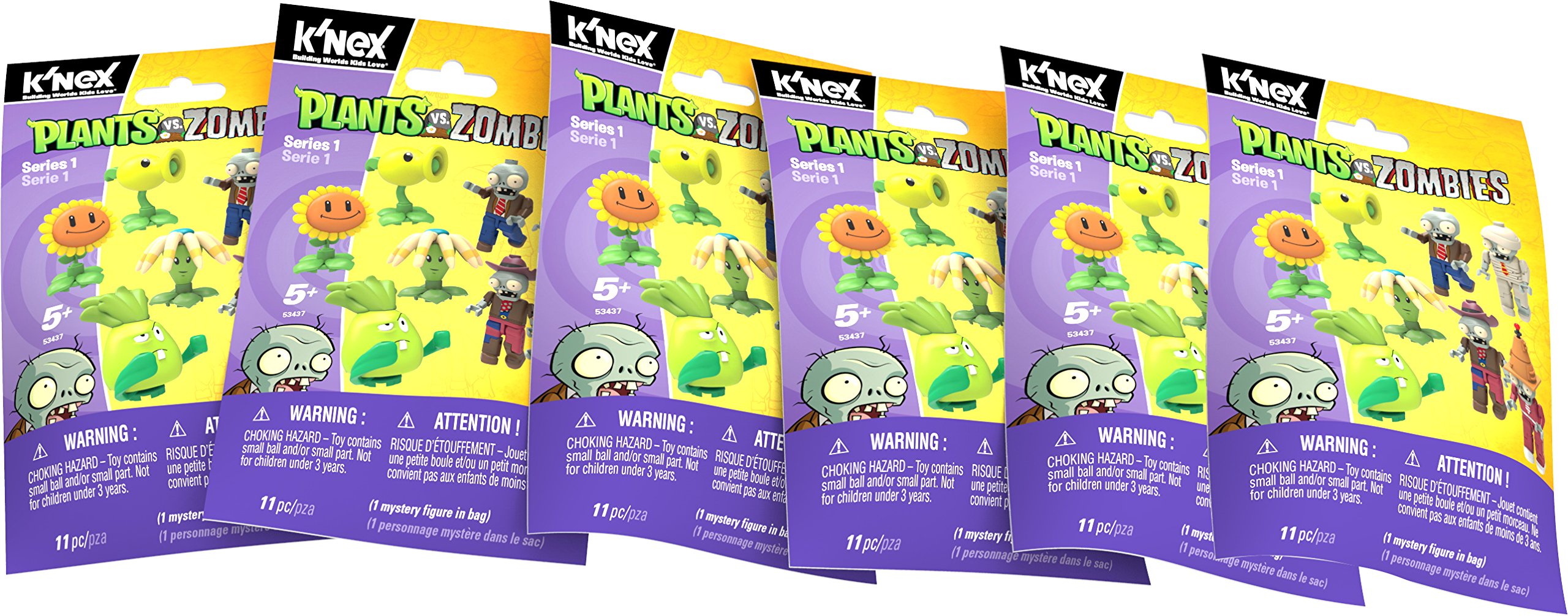 K'NEX Plants Vs. Zombies Figure Bags, Series 1-6 Pack Toy Figure