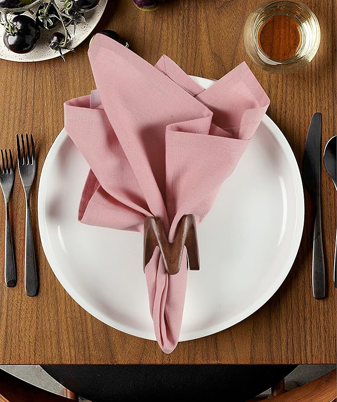 Servilletas de Tela 12 piezas 85% Algodón 15% Lino 45.72 cm Rosa Suave miniatura 2