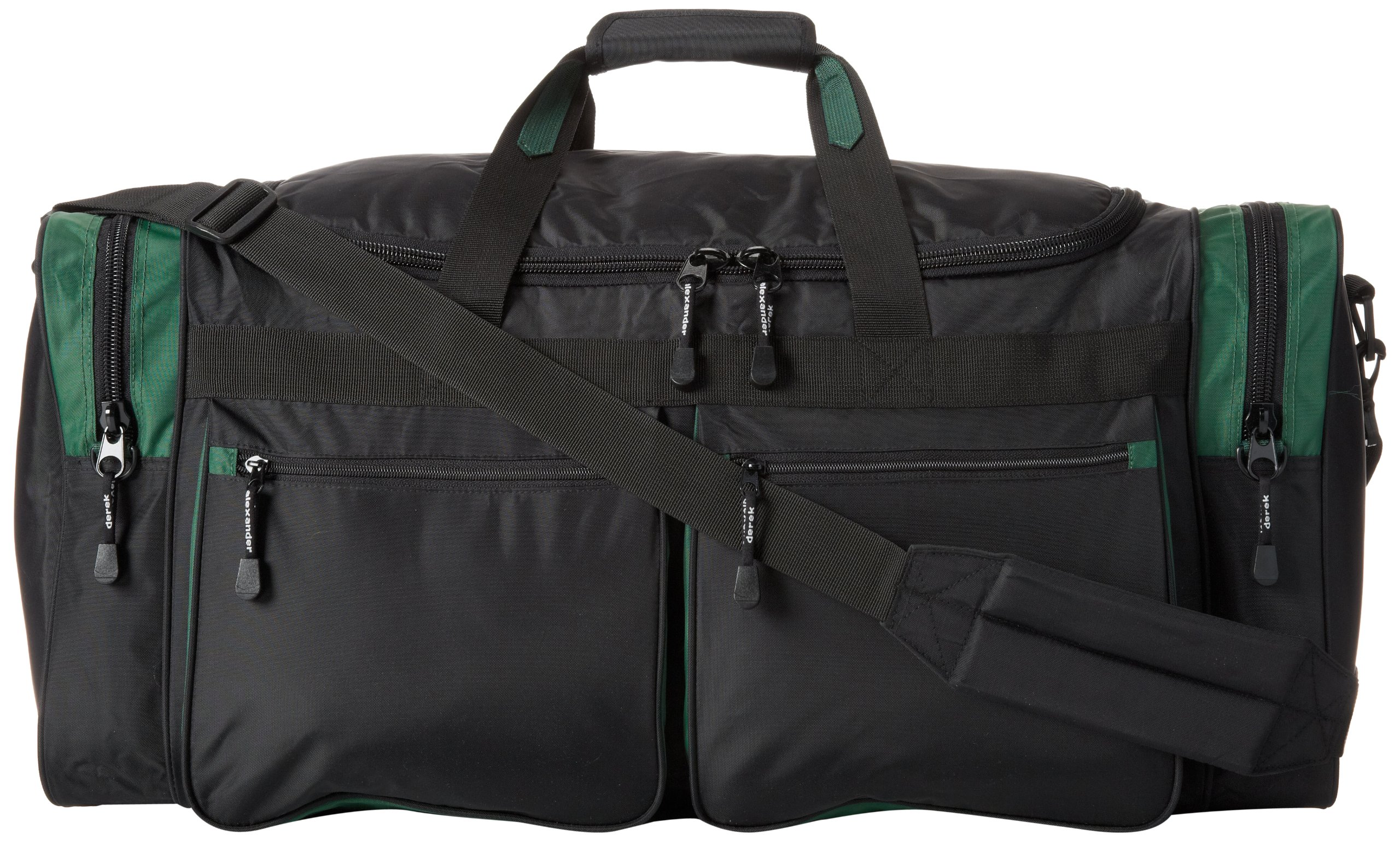 Derek AlexanderClassic Duffle with Full Top Access, Black/Green, One Size