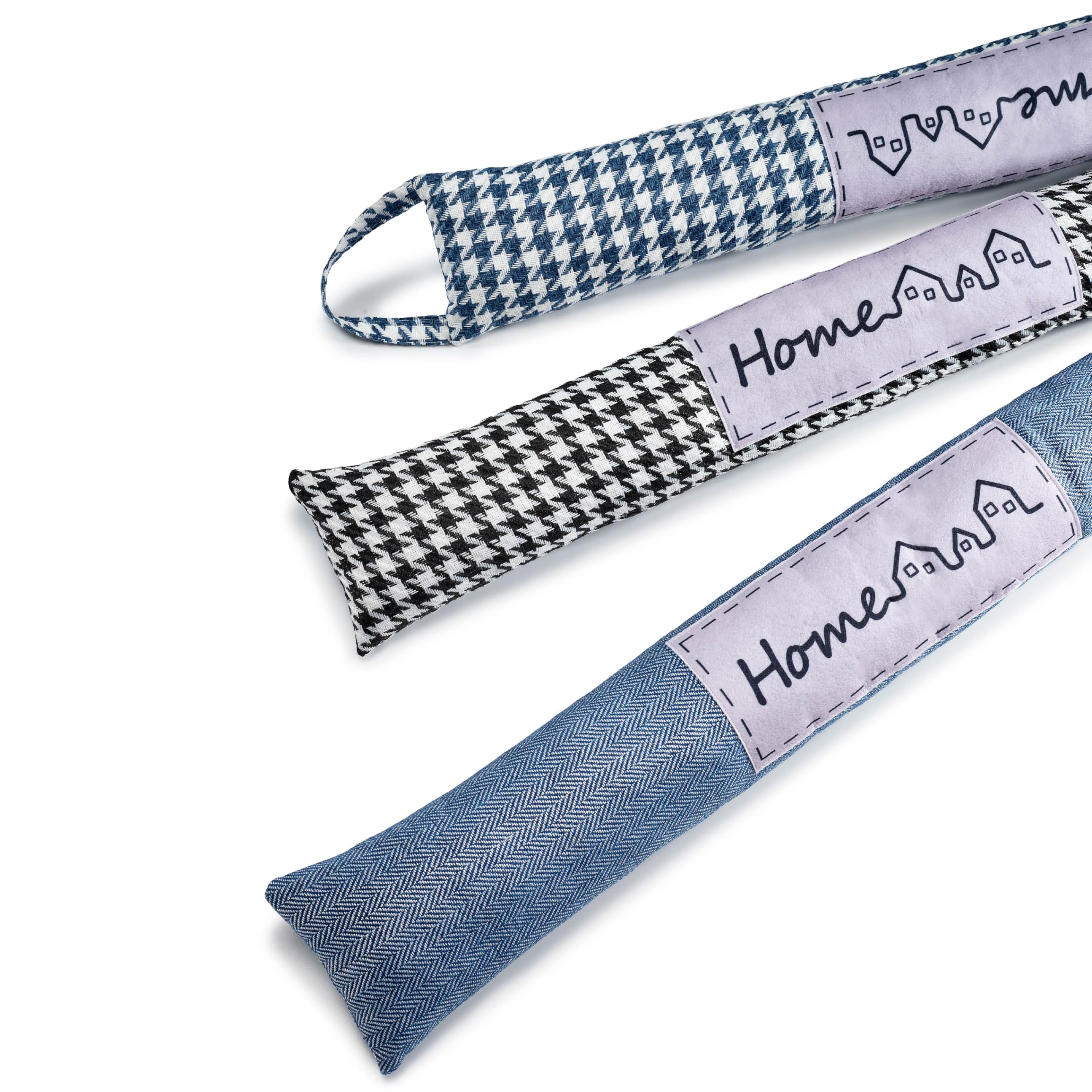 Sweet Home Zugluftstopper für Türen und Fenster, geeignet für gepanzerte Tür, aus Polyester, praktischer Zugluftstopper mit Griff, 80 cm lang und 10 cm Durchmesser