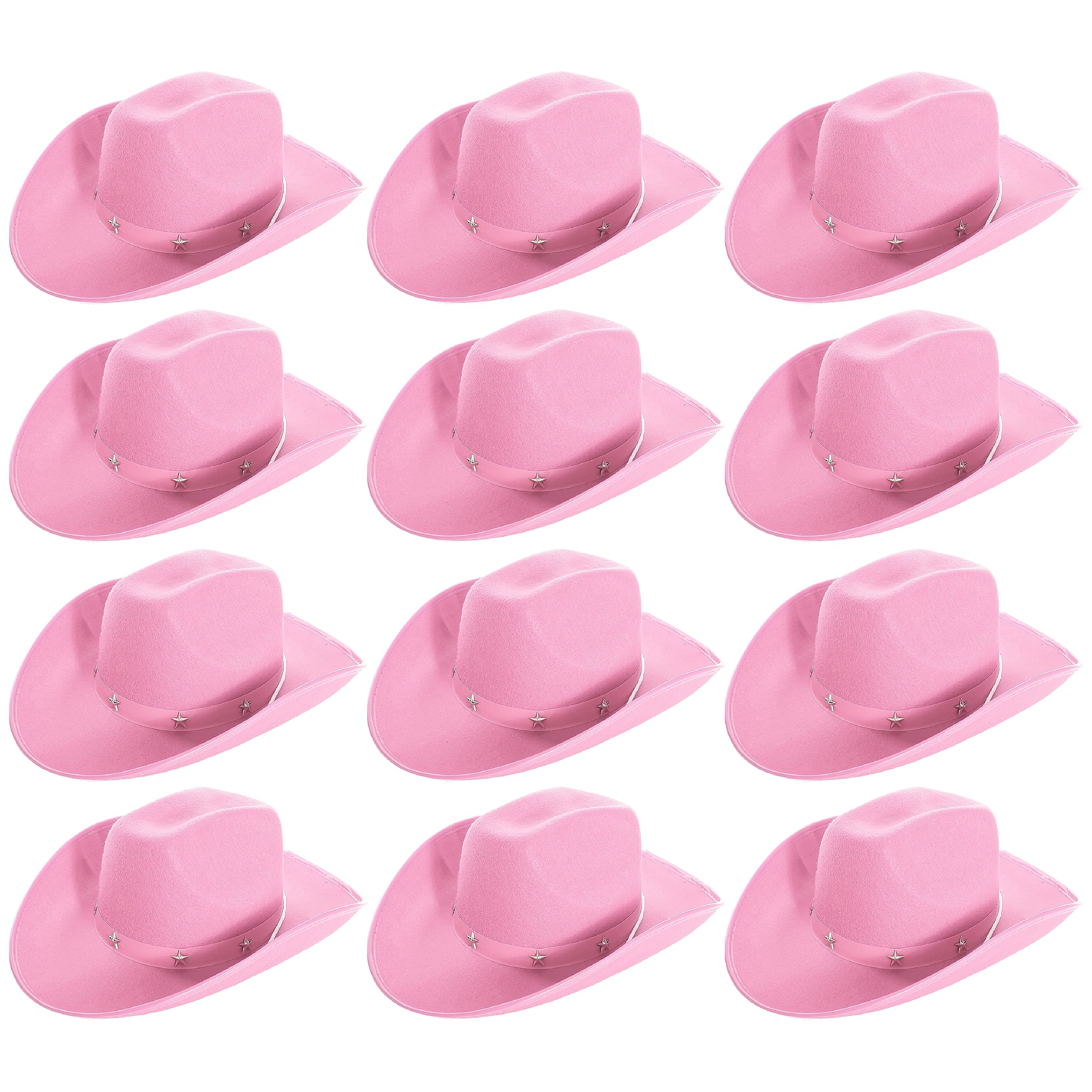 I LOVE FANCY DRESS Sombrero DE Vaquero Rosa con Estrellas Prata Accesorio DE Disfraz DE Vaquero O Vaquera Sombrero Fiestas TEMATICAS O Fiestas DE Grupo (12 Unidades)