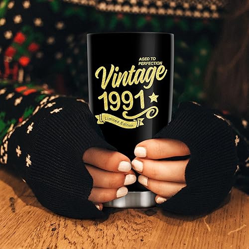 Miniatura 4 de Vasos de feliz cumpleaños 34 para hombres y mujeres, regalos de acero inoxidable en 1991, regalo de cumpleaños de 34 años para esposa, marido, mamá,