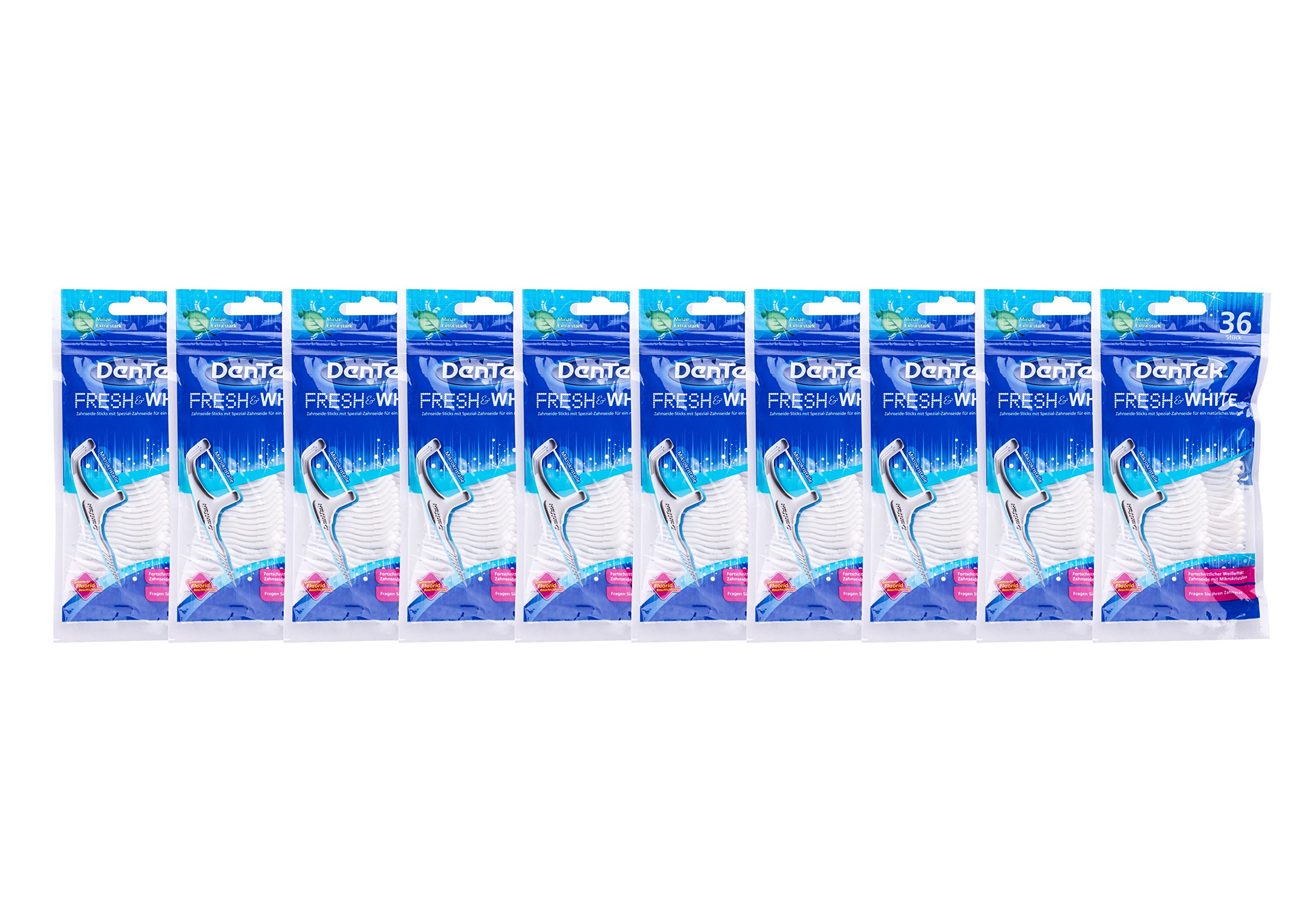 10 x DenTek Fresh & White pałeczki do nici dentystycznej