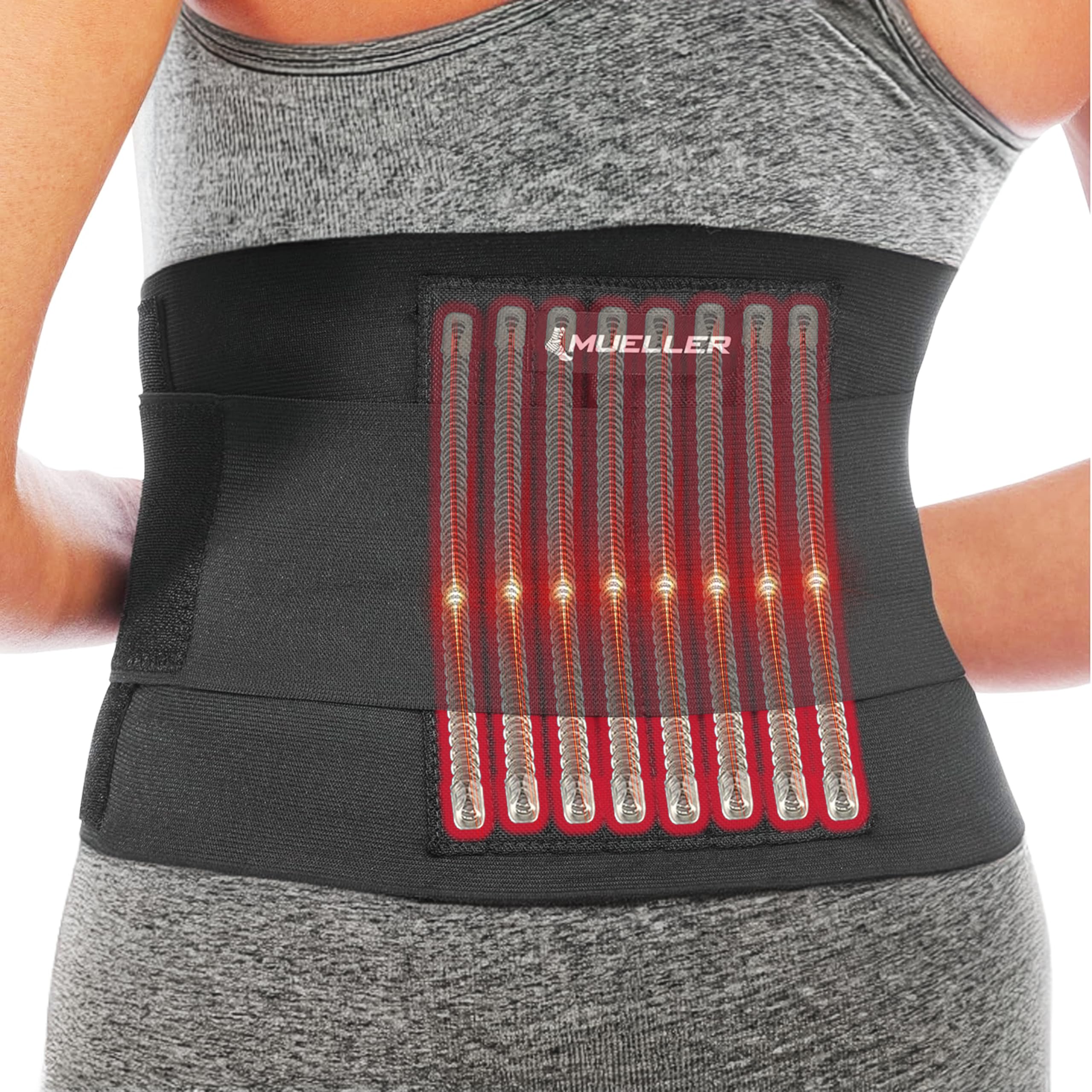 Mueller Sports Medicine Adjustable Back Brace in black