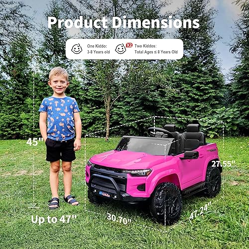 Miniatura 6 de 24V 2 plazas paseo en juguete para niños grandes, SUV eléctrico para niños para conducir con control remoto parental, 2WD4WD conmutable - rosa