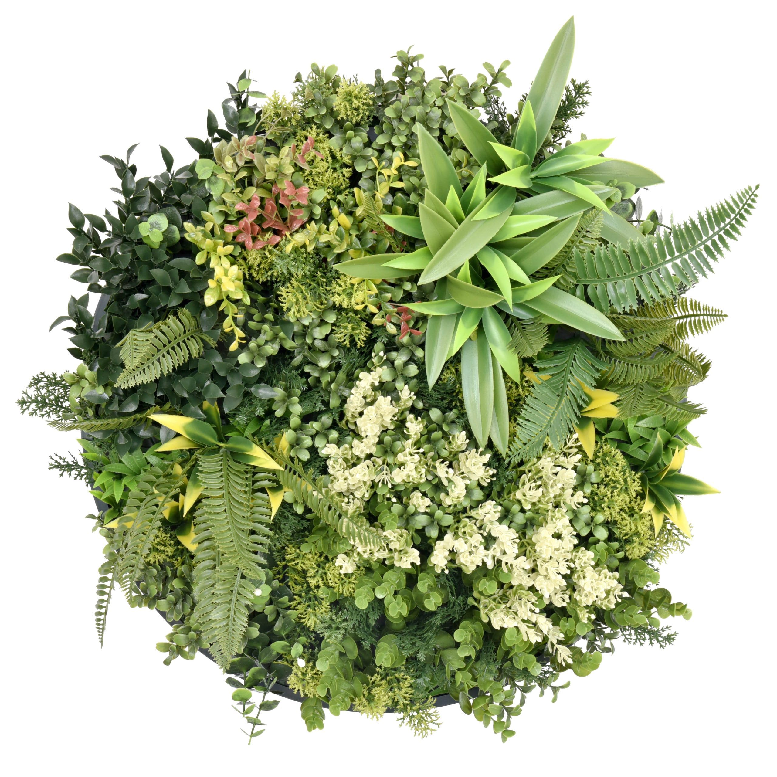 BONERVA | Jardín Vertical Seychelles | Planta Artificial para decoración de Pared en Interior y terrazas | Pack 1 Pieza 50cm x 50cm (con Marco) | Diseño estético para Decorar hogar y jardín