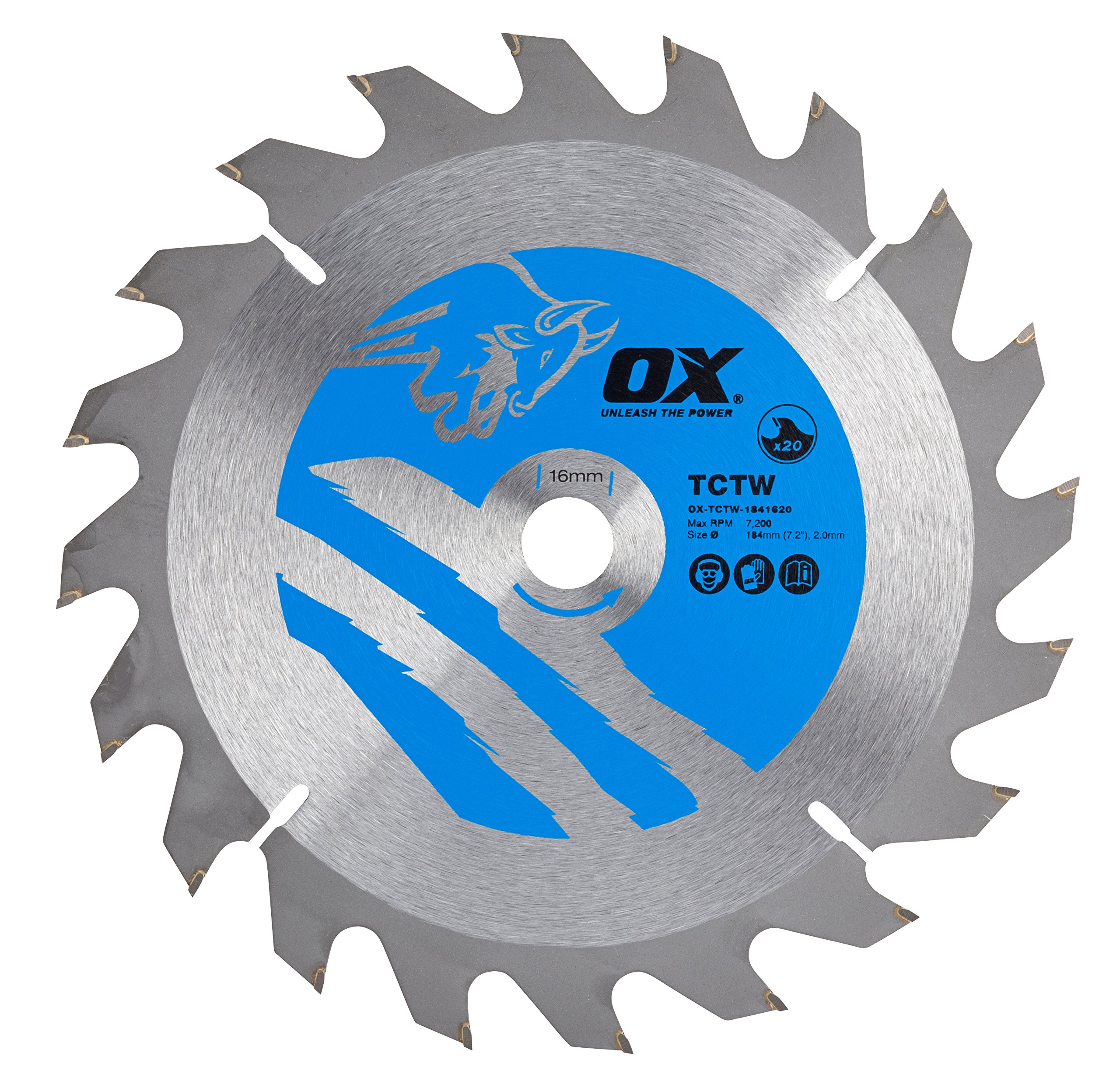 Ox Group Uk Ox Tools Ox-Tctw-1841620 Ox Wood Cutting Circular Saw Blade 184/16Mm 20 Teeth Atb Ea