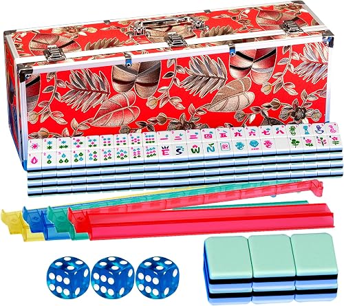 YINIUREN 4-Layer Mahjong Tile Set Acrylic American Mahjong Tile Set