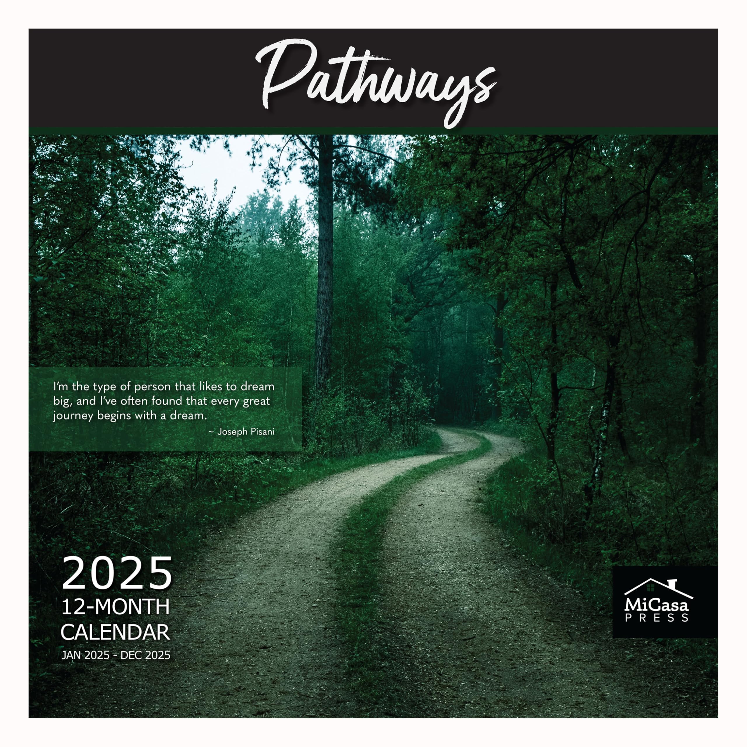 MICASA Pathways with Quotes 2025 Wall Calendar 12 Month | 12" x 24" Open | Thick & Sturdy Paper | Giftable | Calendar 2025