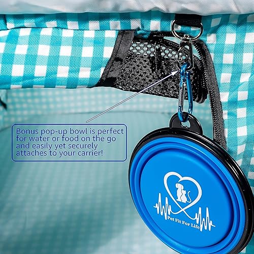 Miniatura 5 de Pet Fit For Life Condominio de viaje plegable extragrande (32 x 19 x 19 pulgadas) para gatos con caja de arena de viaje para gatos y juguete de