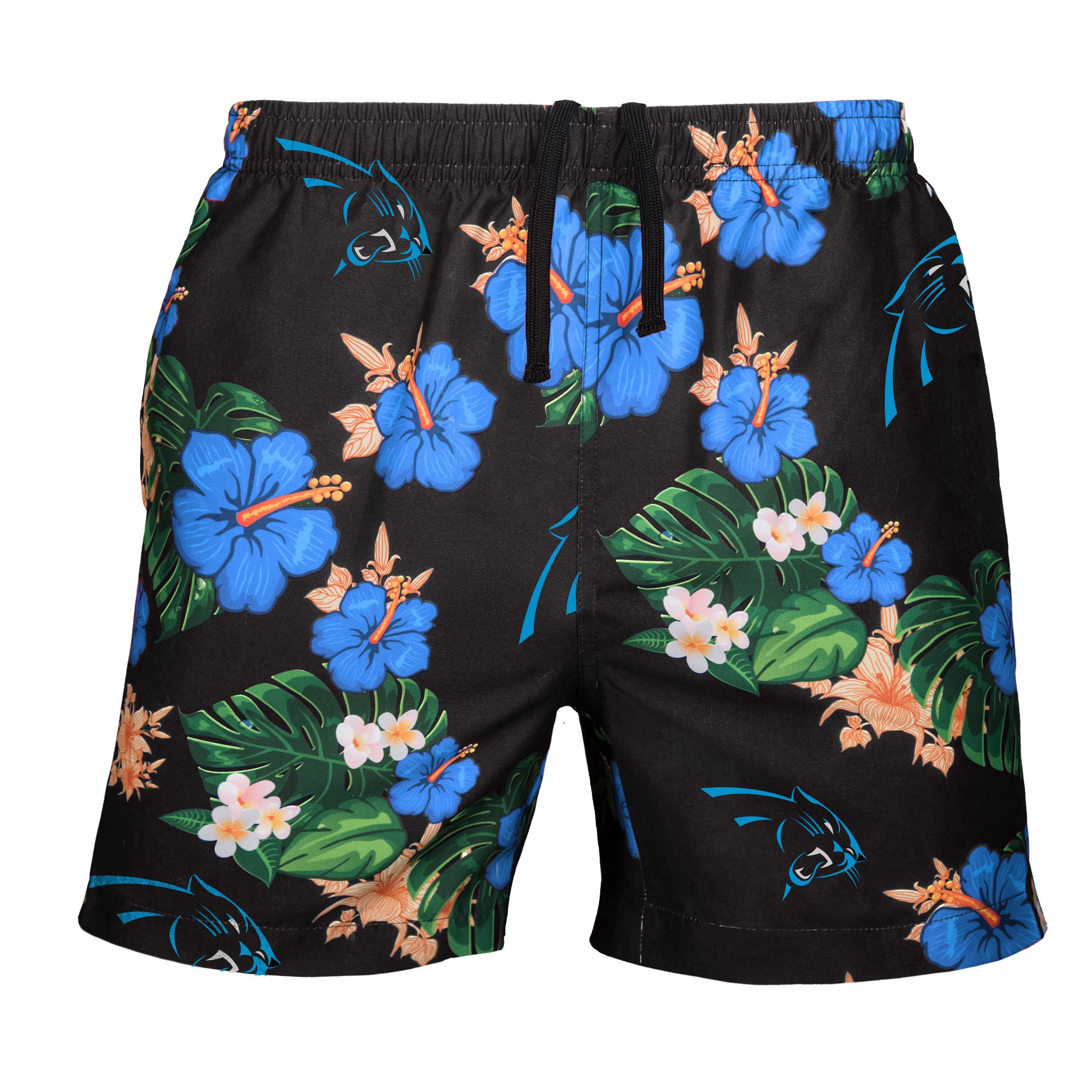 FOCO NFL Mens NFL Team Logo Floral Hawaiian Swim Suit Trunks