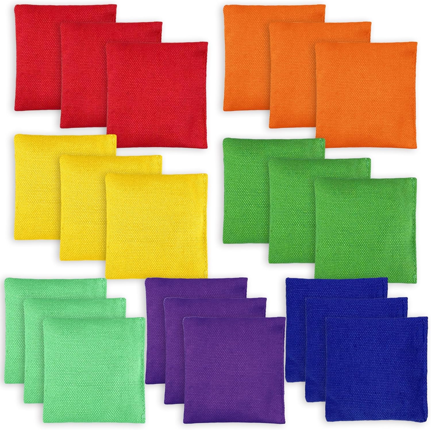 21 PCS Colorful Bean Bags 3.1 × 3.1 Inch Bulk Hand Toss for Sports Outdoor