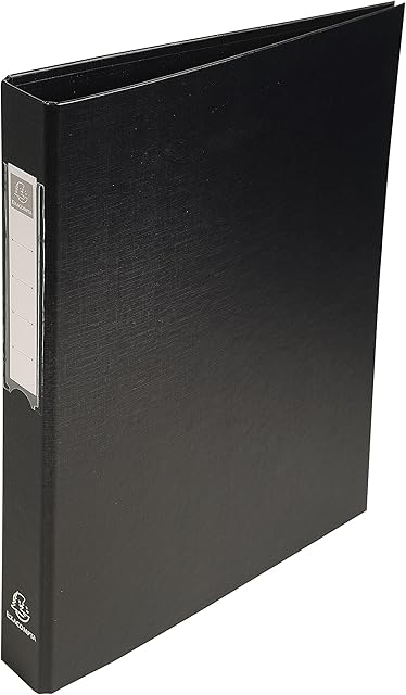 Exacompta - Ref 51381E - PP-Covered Ring Binder - Suitable for Storing A4 Documents, 4 Rings, 40mm Spine, Holds Up To 400 Sheets, Sturdy Cardboard - Black
