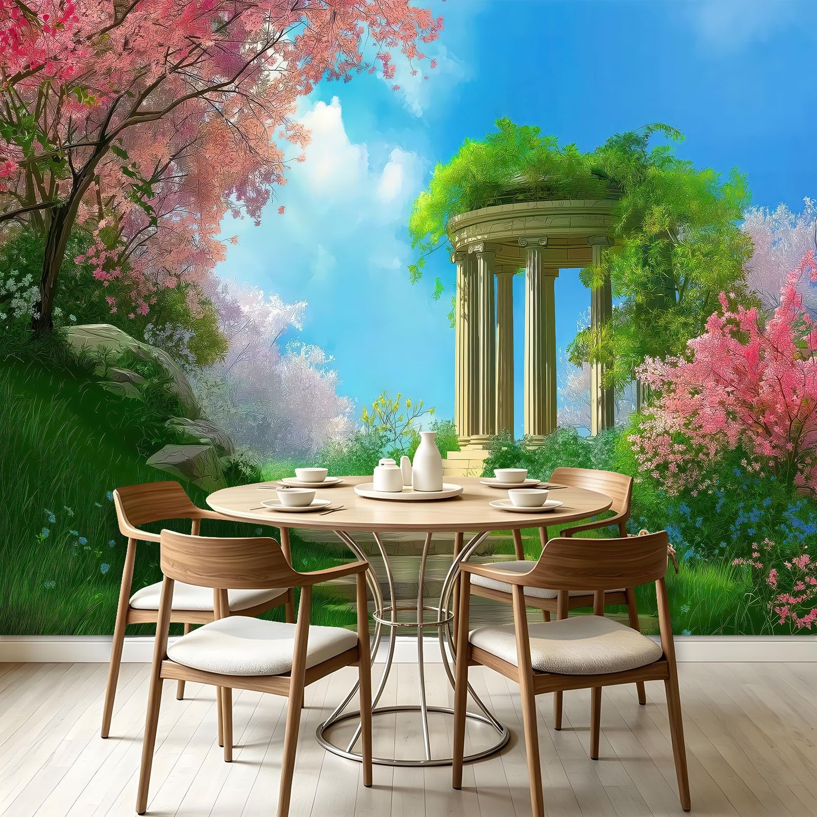 Carta da parati fotografica, 200 x 140 cm, carta da parati in tessuto non tessuto, da parete, con motivo floreale e natura, per soggiorno, sala da pranzo