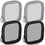 Weewooday 4 Pcs Mesh Makeup Bag Mesh Cosmetic Bag Travel Toiletry Pouch with Zipper Mini Makeup Cosmetic Purse for Daily Accessory(Small,Black, Gray)