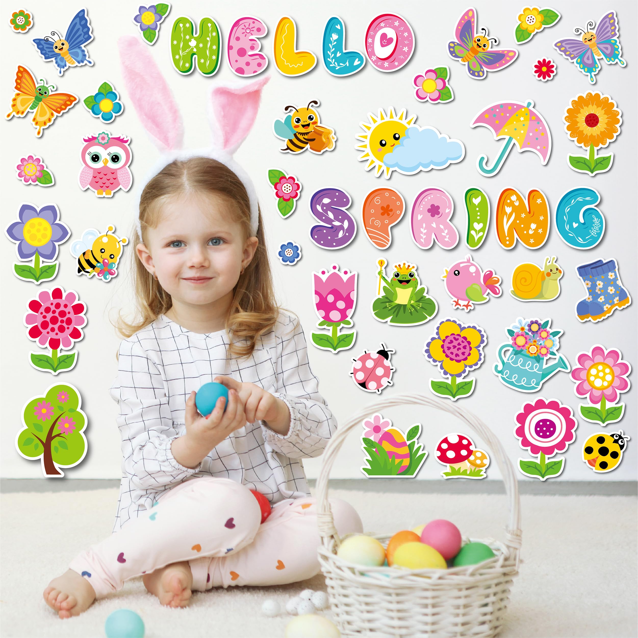 Snapklik.com : 70 Pcs Hello Spring Bulletin Board Decorations ...