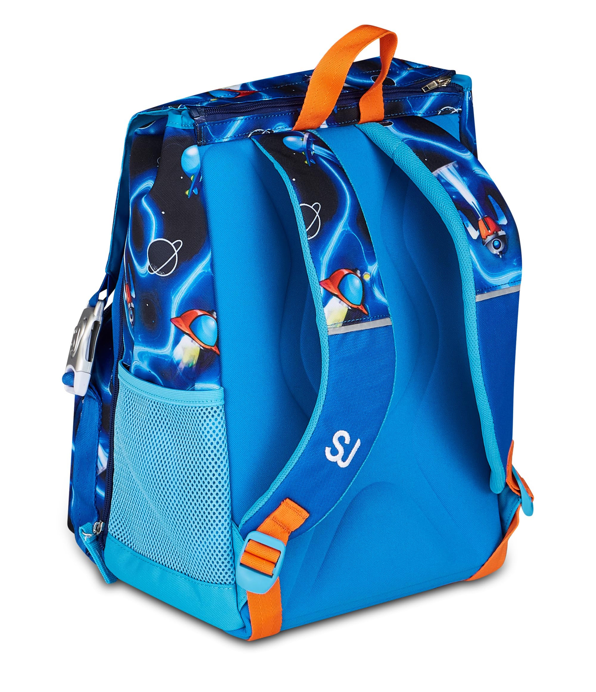 SJ GANG STYLE JAM GANG Zaino Scuola Estensibile Big SPACE LED BOY, Blu, 24 L, Zip laterali, Dispositivo luminoso su pattina, Tasca portaborraccia, Scuola elementare e media, Bambino, Ragazzo