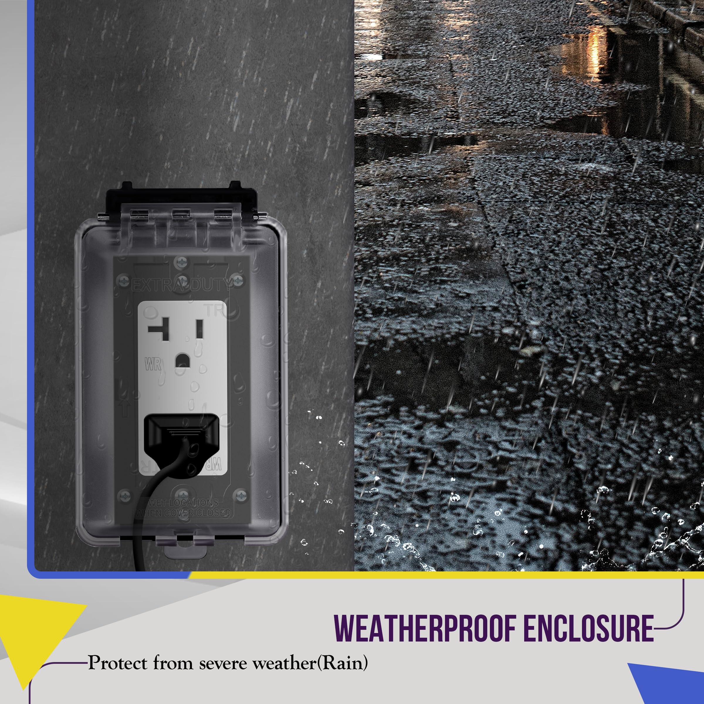 ENERLITES Outdoor Outlet Kit - Weatherproof & Tamper-Resistant -6