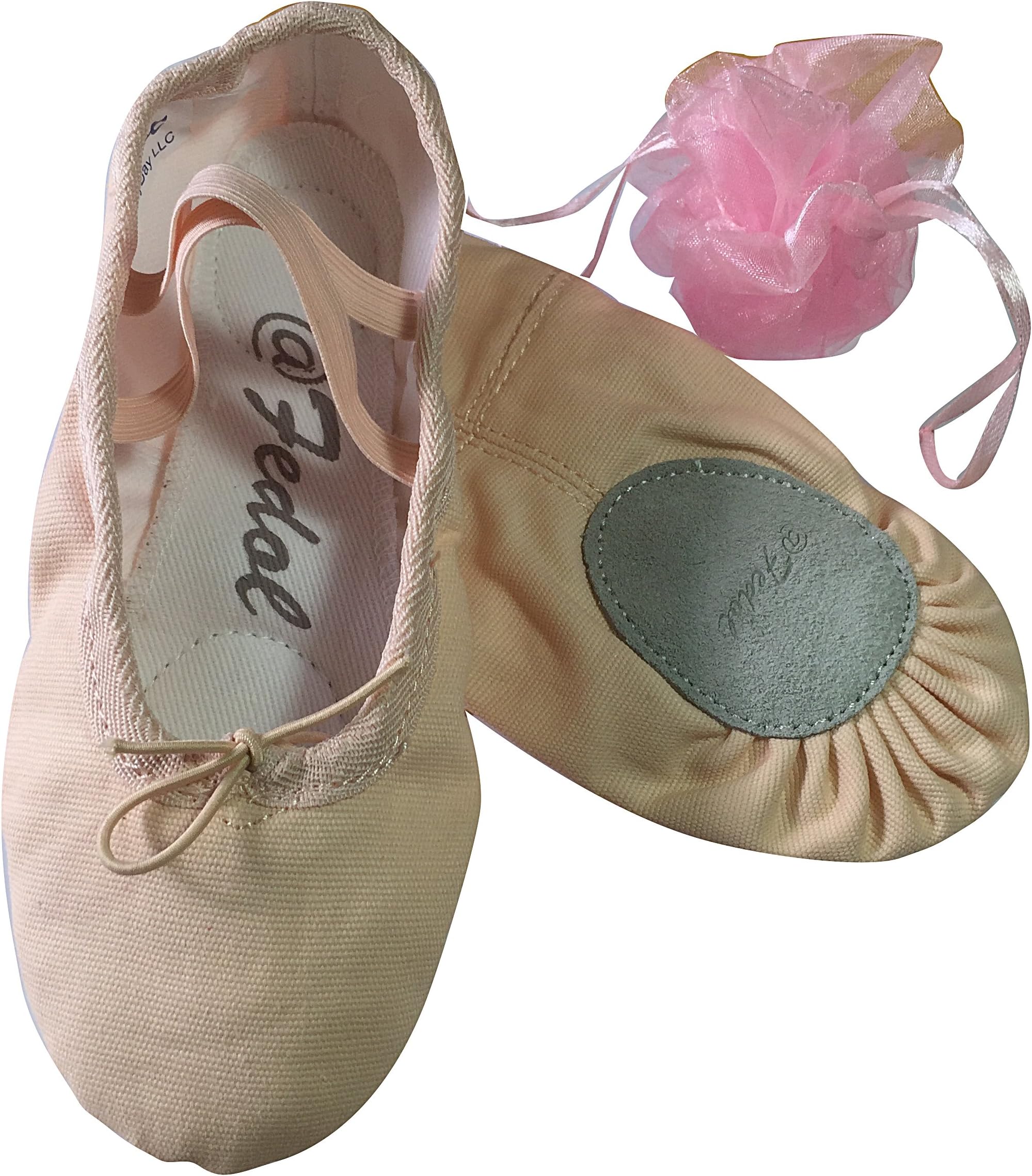 Lady's Pink Canvas split-sole Ballet Slippers -7 M
