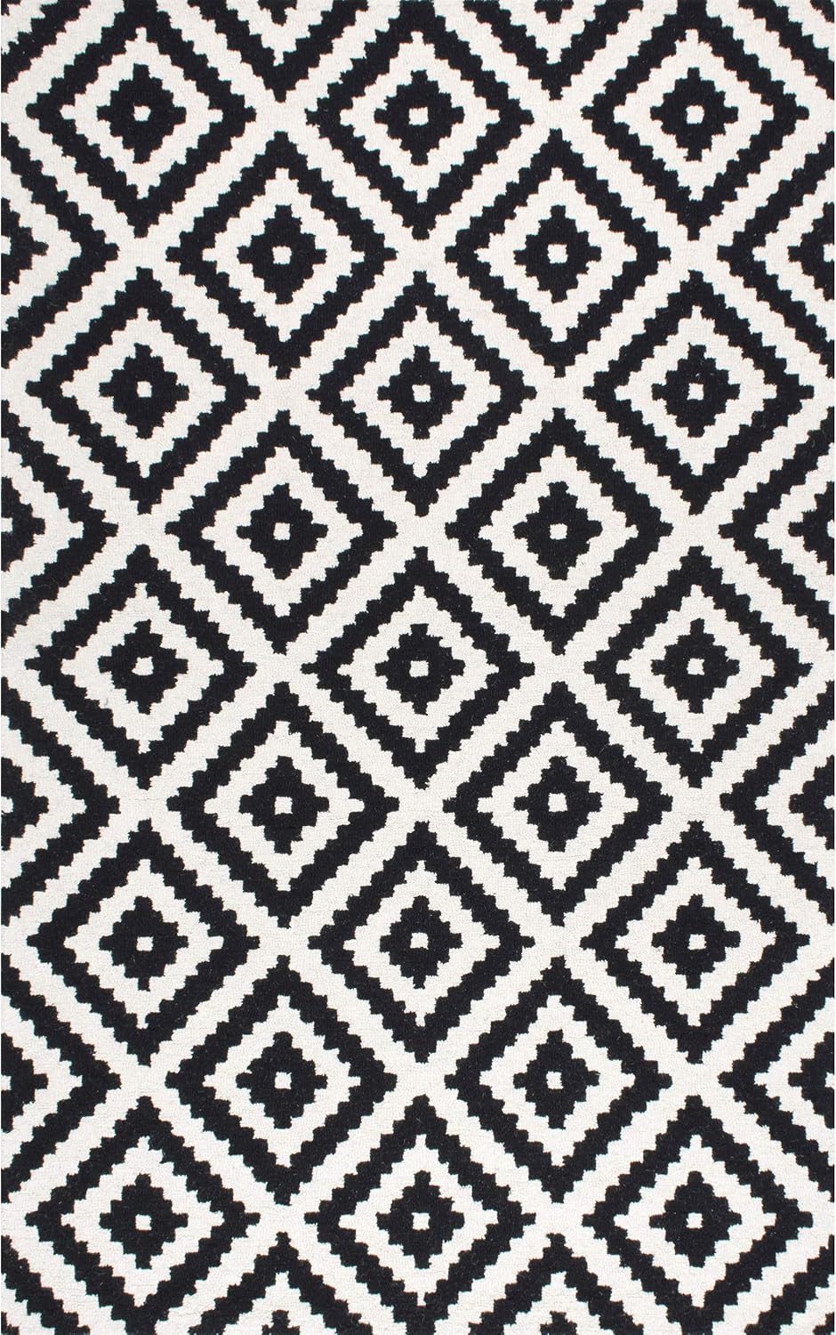 nuLOOM Kellee Hand Tufted Geometric Wool Area Rug, 3' x 5', Black