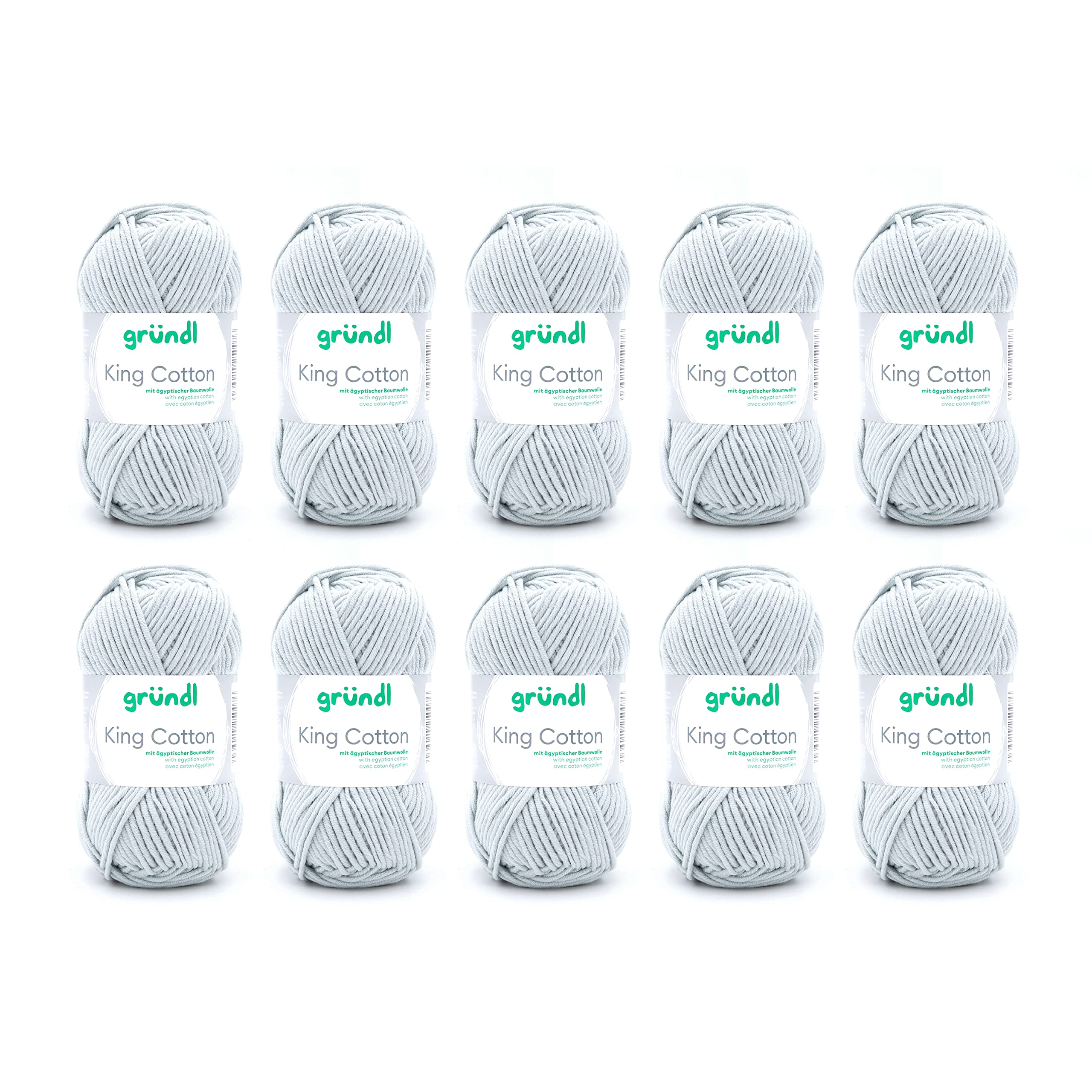 Gründl King Cotton Wool, Thick Wool for Knitting, Knitting Yarn, Crochet Yarn, Soft and Skin Friendly, 55% Polyacrylic