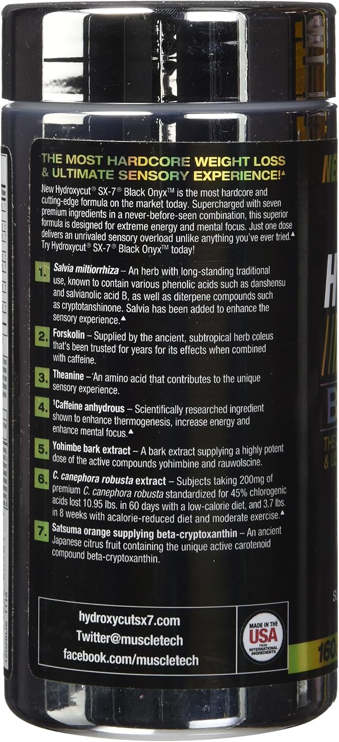 MuscleTech Hydroxycut SX 7, Black Onyx, 160 Count