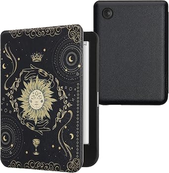 kwmobile Case Compatible with Kobo Clara BW/Colour Case - eReader Cover - Tarot Card Dark Blue/Yellow/Black