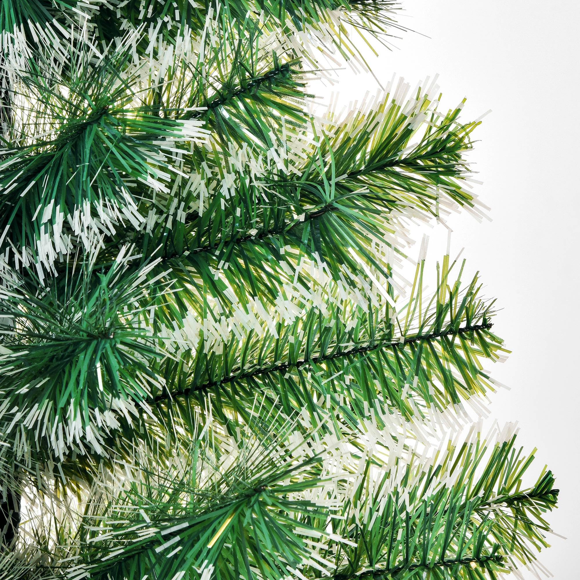 HOMCOM Árbol de Navidad Artificial 150 cm con 416 Ramas Hojas de Pet y Soporte de Metal Decoración Navideña para Interior Salón Fiestas Ø75x150 cm Verde