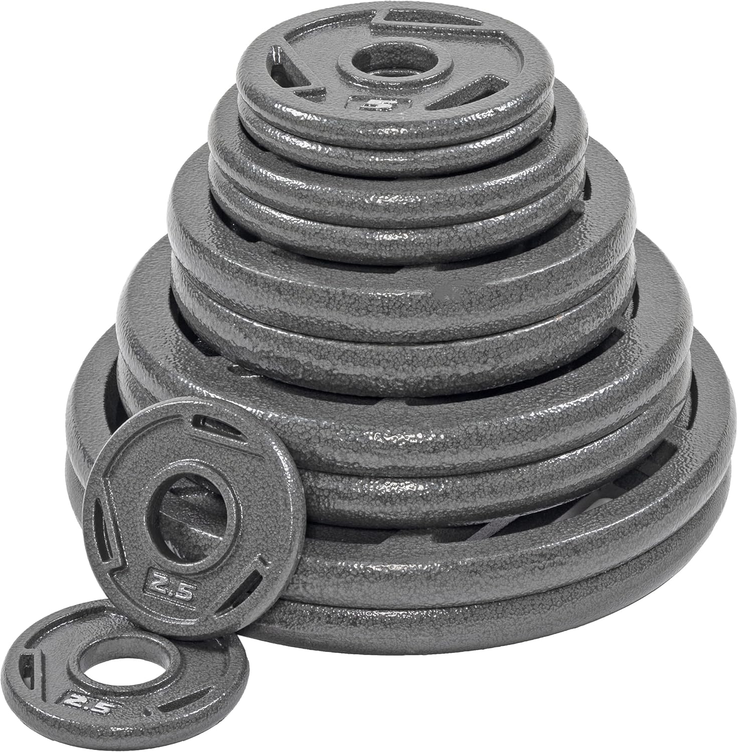 BalanceFrom Cast Iron Olympic 2-Inch Plate Weight Plate for Strength Training and Weightlifting, Multiple Options, Multiple Packages