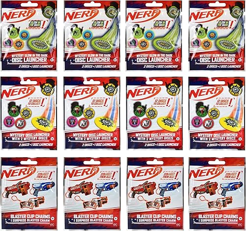 Nerf - Juego de bolsas ciegas para fiestas - 4 de cada estilo - Paquete de 12