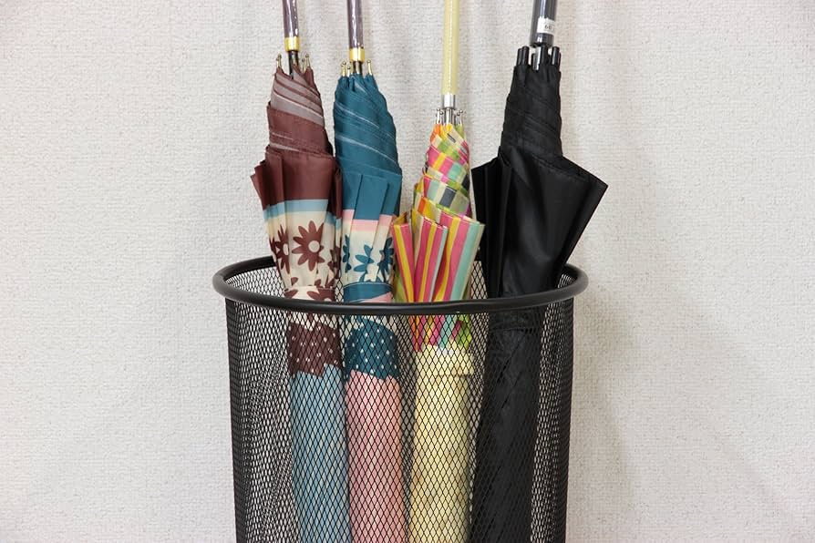 MANY  傘立て Amazon｜不二貿易 傘立て 直径25×高さ50cm メッシュ スチール