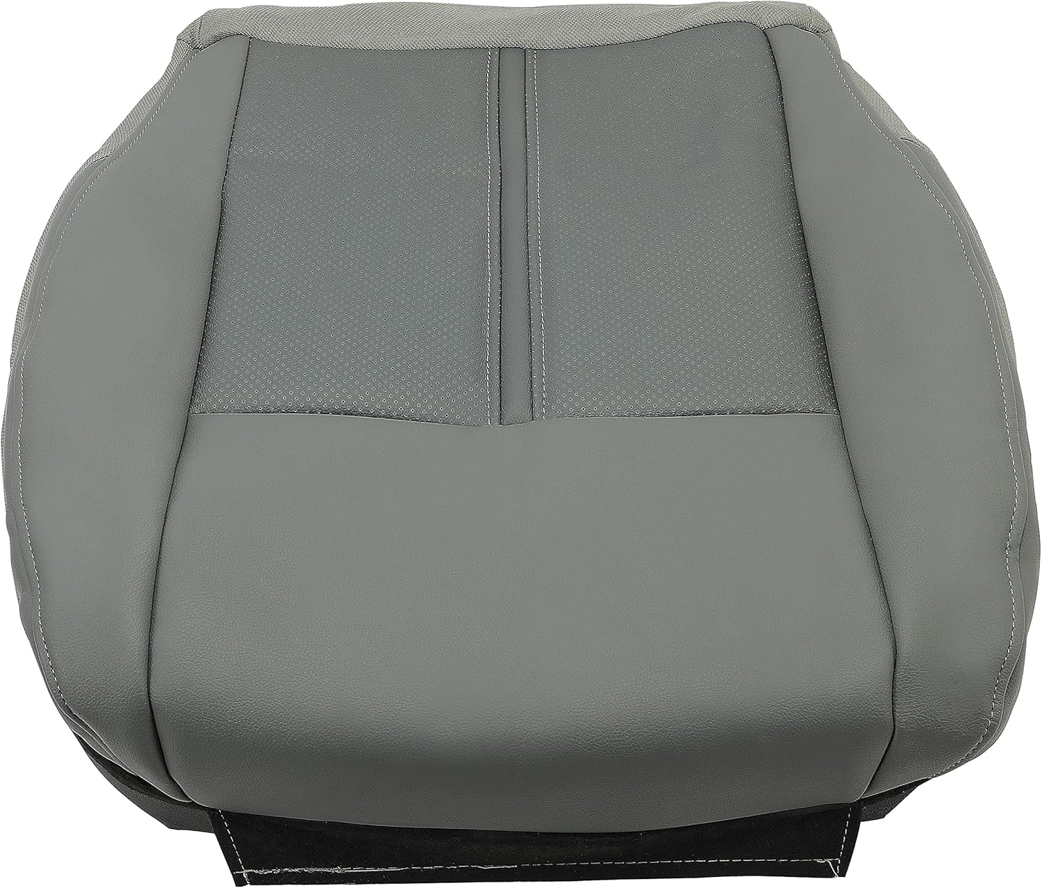 ECOTRIC Driver Seat Bottom Cover Artificial Leather 2-Tone Gray Compatible with 2005-2007 Jeep Grand Cherokee Limited 2WD 4X4 Driver Side