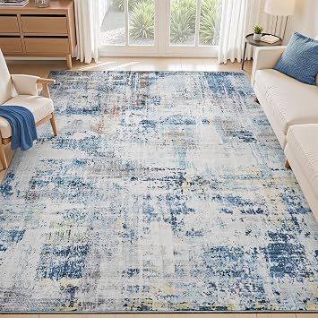 9x12 Large Area Rugs for Living Room Rugs Bedroom Rug Dining Room Office Rug Washable Carpet Modern Abstract Soft Water Repellent Easy Care Low Pile Non Slip Comfortable