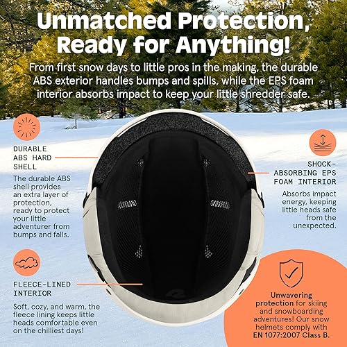 Miniatura 3 de Retrospec Comstock Youth Ski & Snowboard Helmet for Kids - Durable ABS Shell, Protective EPS Foam & Cooling Vents - Adjustable Fit for Boys & Girls