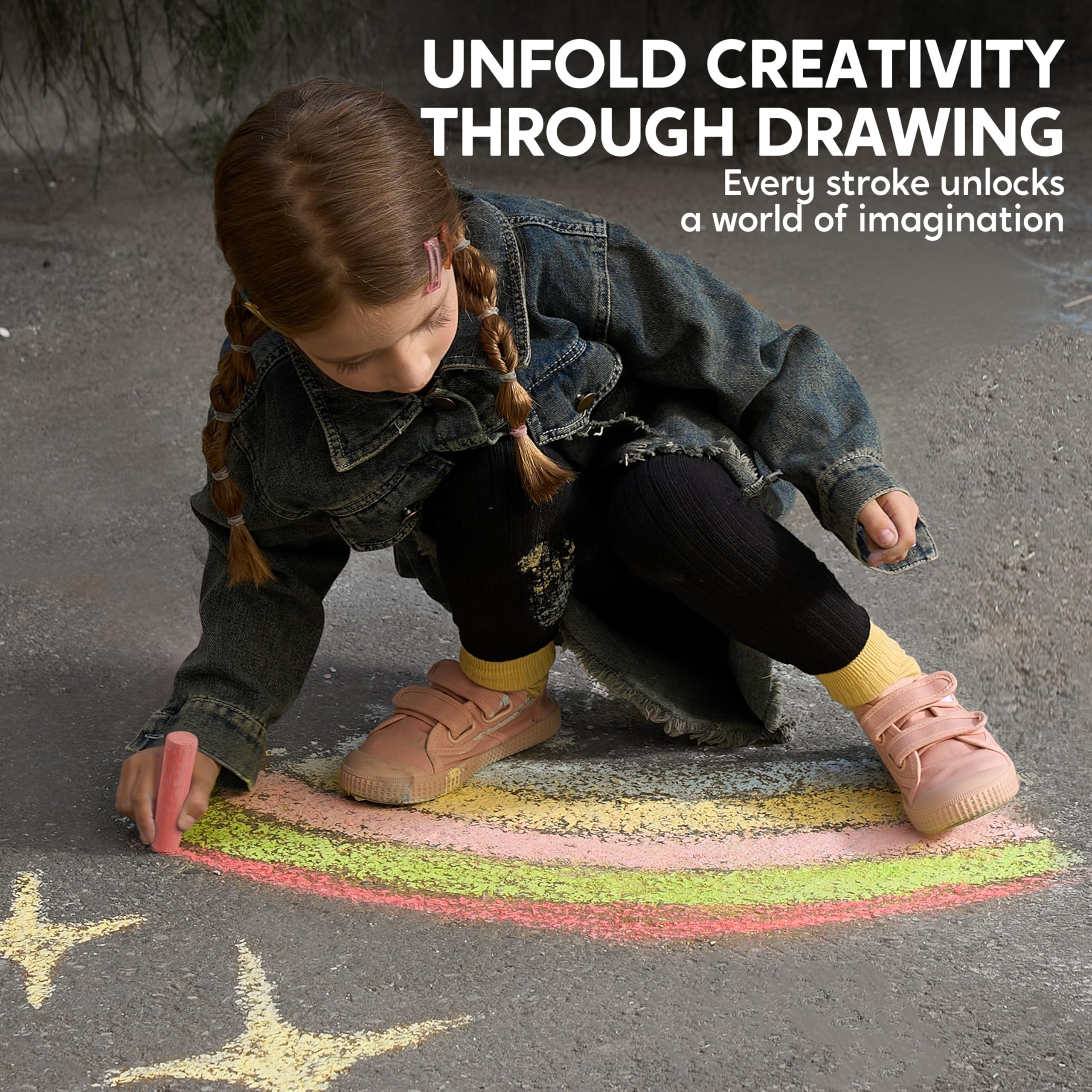 JOYIN 30 pezzi di gessetti lavabili per marciapiedi in 10 colori per bambini, gesso stradale atossici per marciapiedi per interni ed esterni, lavagne, giardini, arte e pittura, regalo per bambini
