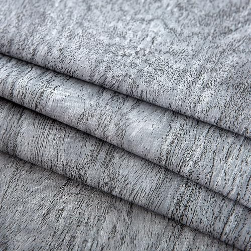 Miniatura 8 de LIBERECOO - Mantel redondo de vinilo ajustable con reverso de franela y borde elástico, impermeable y lavable, cubierta de plástico, madera gris