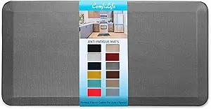 ComfiLife Anti Fatigue Floor Mat – 3/4 Inch Thick Kitchen Mats for Floor, Standing Desk Mat, Kitchen Rug – Comfort at Home, Office – Durable – Stain Resistant – Non-Slip Bottom (24" x 70", Charcoal)