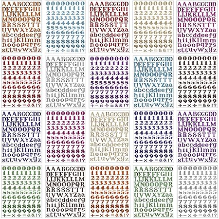 Amazon.com: 20 Sheets Scrapbook Letter Stickers, Colorful Self Adhesive ...