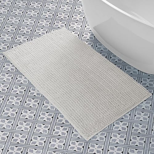 Miniatura 36 de Laura Ashley Tapete de baño de felpilla con mantequilla, absorbente, lanudo y antideslizante, alfombra de felpa para bañera y fregadero, 2 piezas