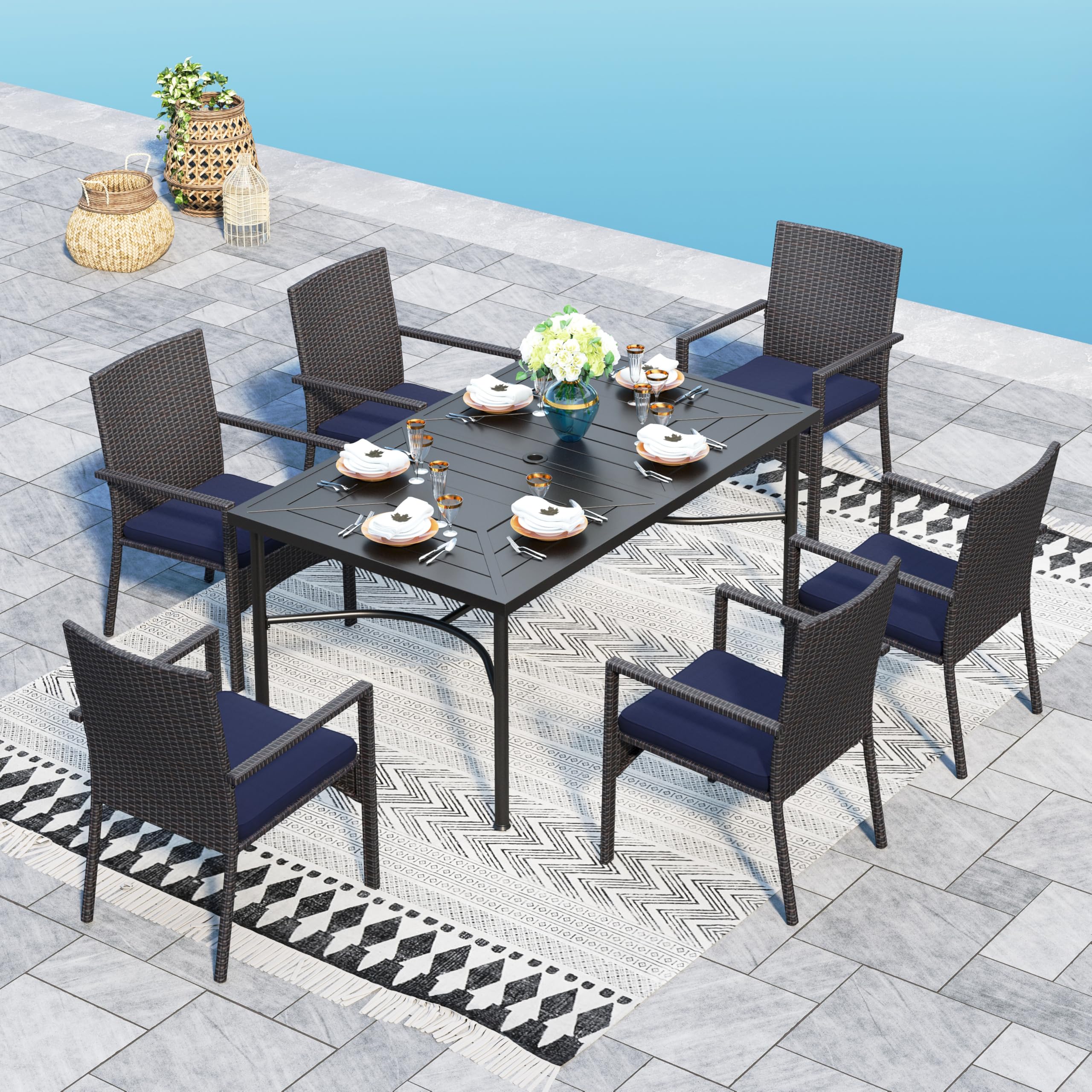 Juegos De Comedor Con Cubierta De Baldosas Para Exteriores Juego De