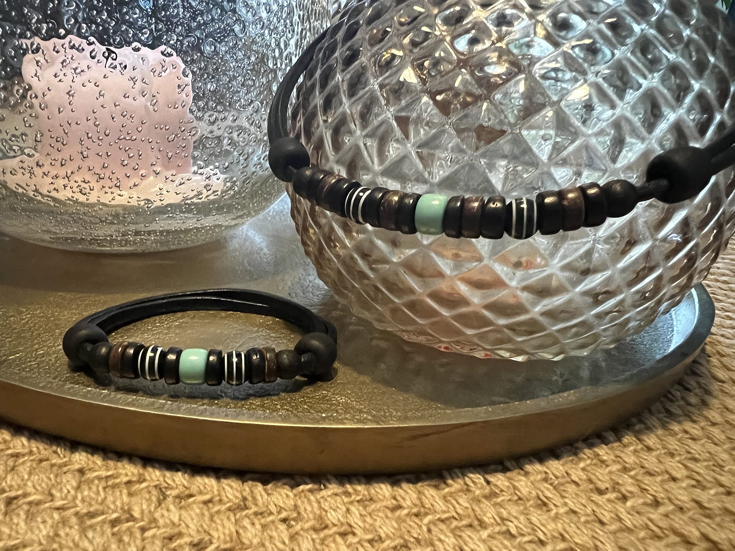 HANA LIMA Schmuck Set Surferkette Lederkette Halskette Surferarmband Lederarmband Armband