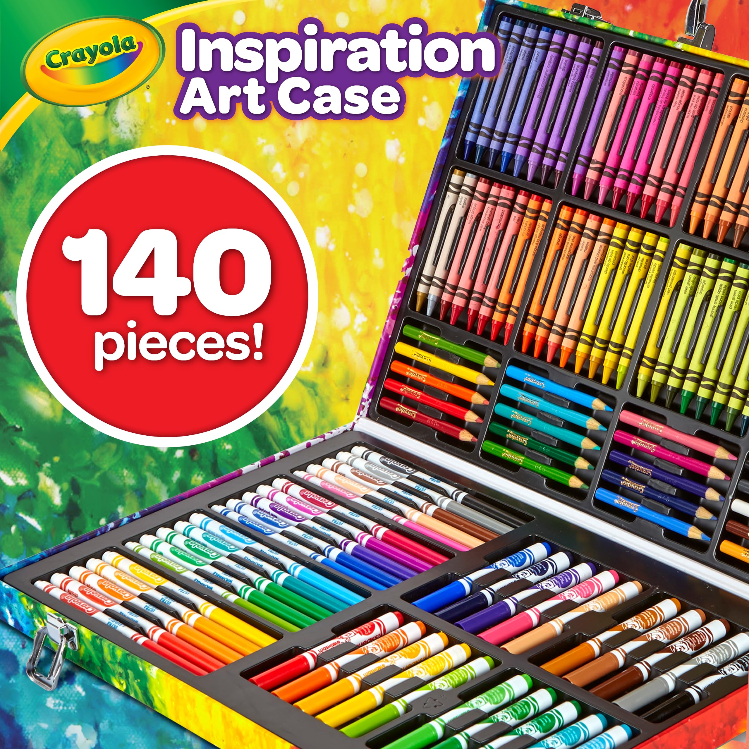 CRAYOLA Mallette d'artiste Arc-en-Ciel 140 pièces