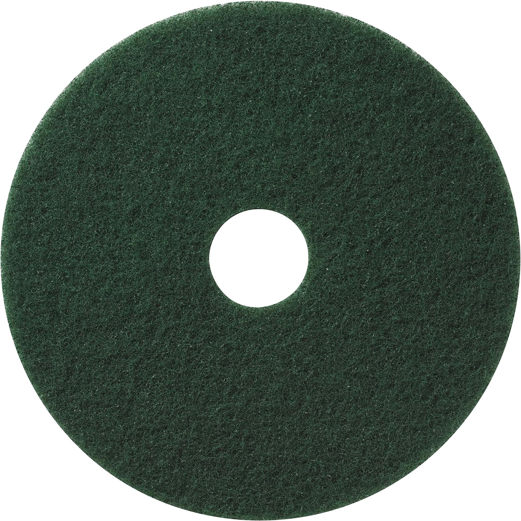 - Americo Green Scrub Floor Pad, 15" Diameter, 3.25" Center Hole, 5 Pads/Case, Cleaning Pad for Hard Surfaces, Made of 100% Recycled Content, USA Made