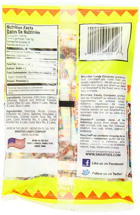 Smarties Candy Rolls, 5 Ounce (Pack of 12)