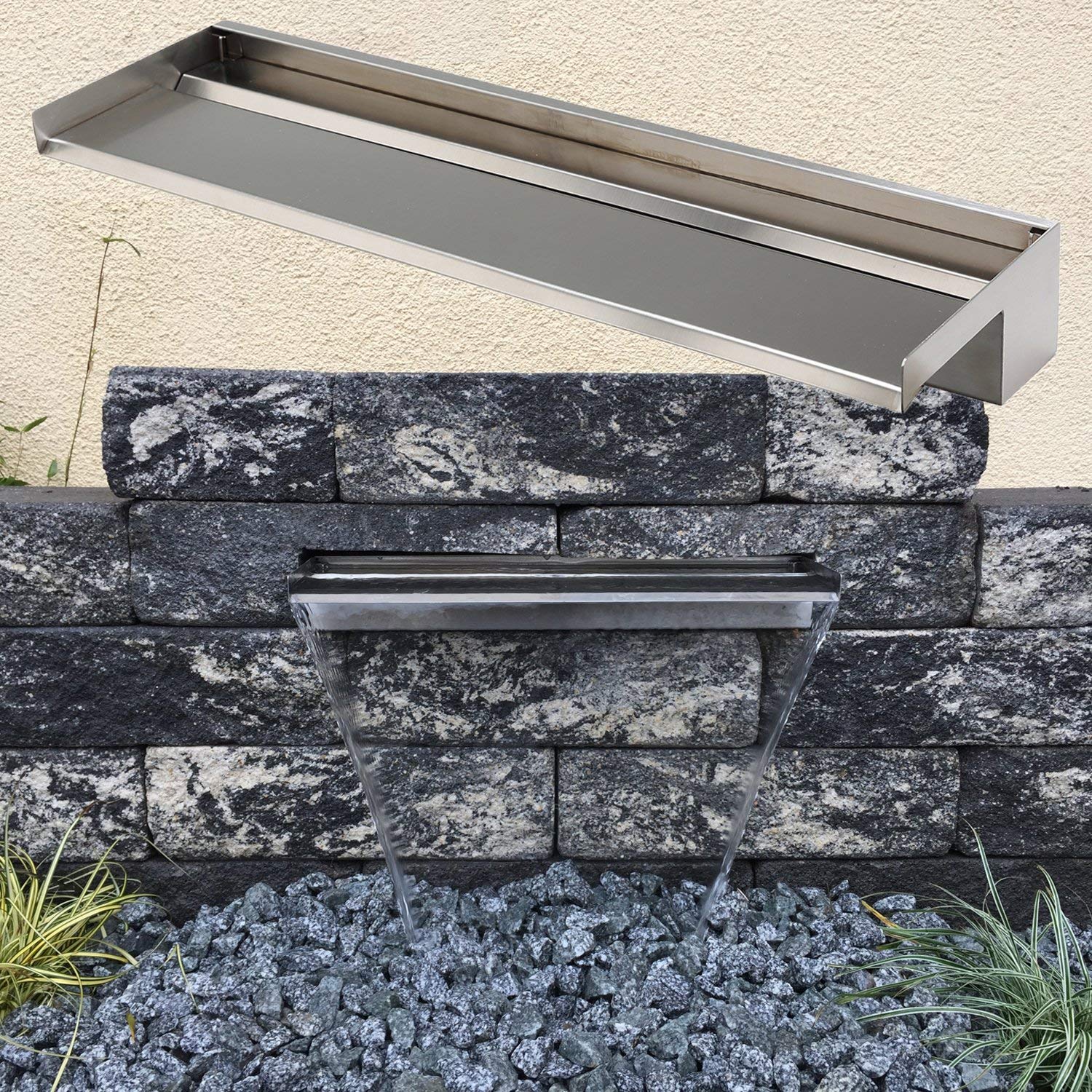 Köhko - Cascada "Alberta" mate de acero inoxidable V2A de 15-150 cm