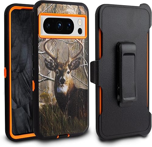 Miniatura 10 de Jackpot Wireless Funda para Google Pixel 8 Pro, resistente y duradera, con protección de puerto, incluye soporte de clip de funda con protector de