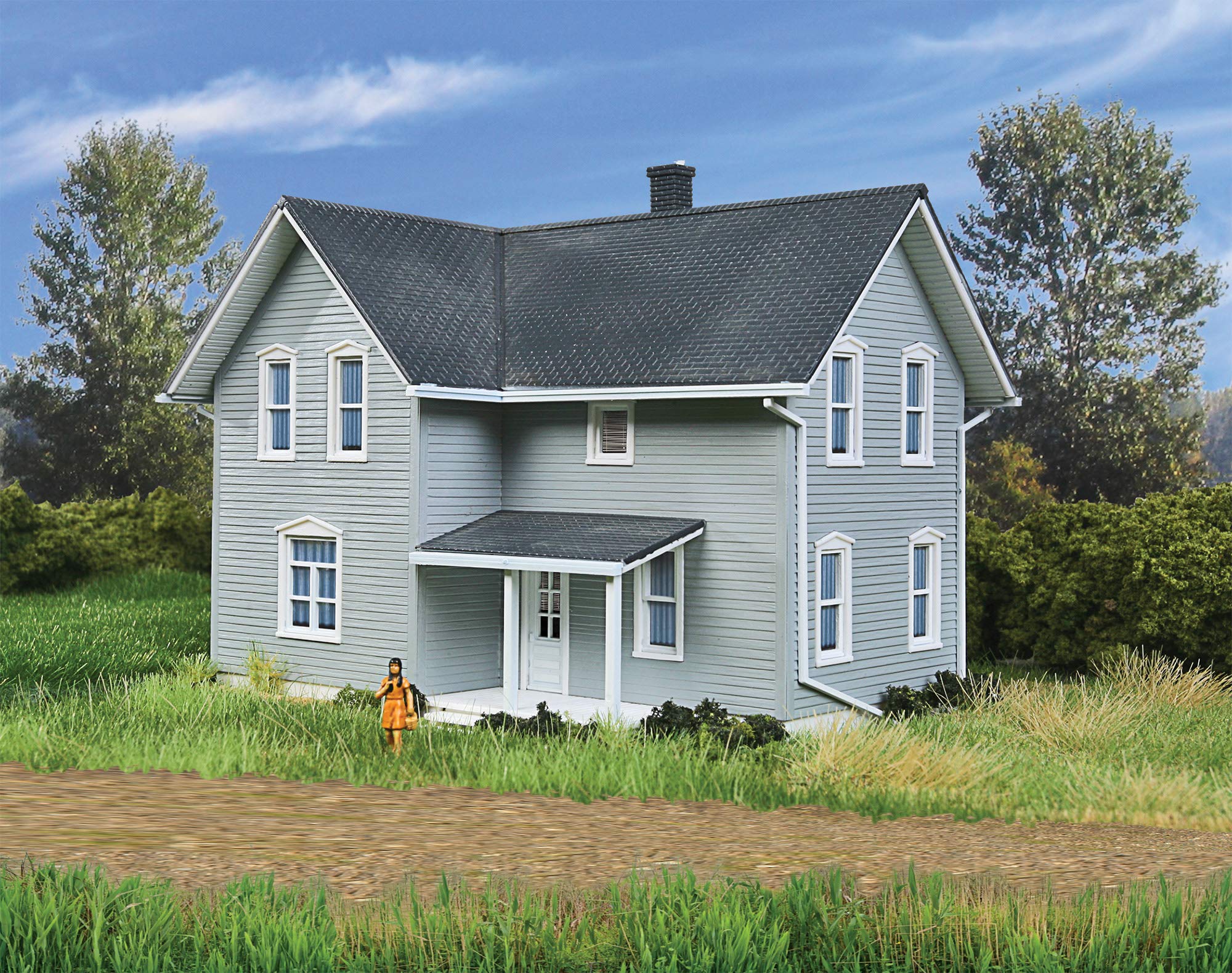 Cornerstone Walthers, Inc. 933-3789 HO Scale Model Tillman Farm House 1:87, 3/8" 11.9 x 10.7 x 11.1cm