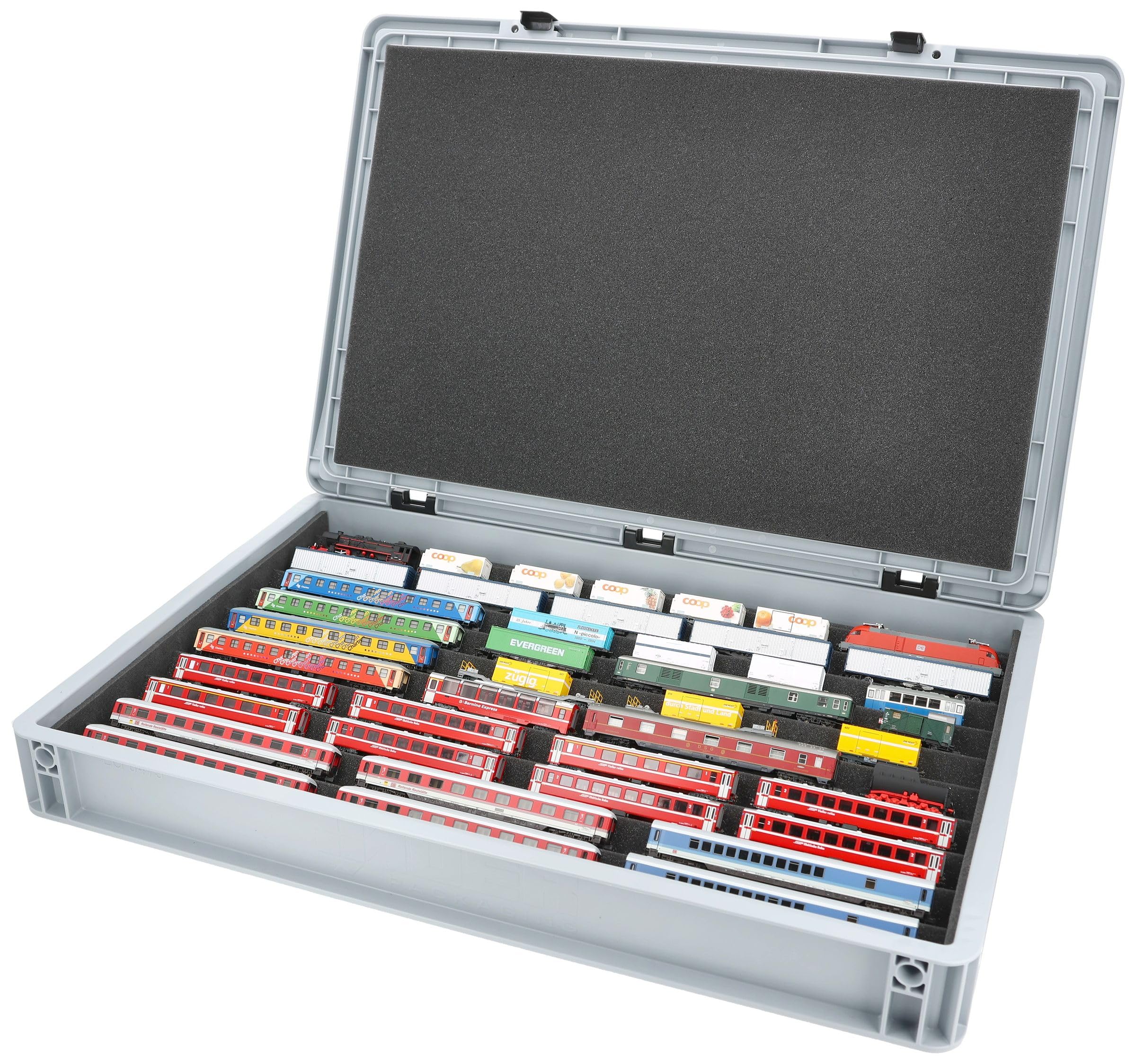 Feldherr Euro container for model railway with train bed - 10 compartments for N gauge