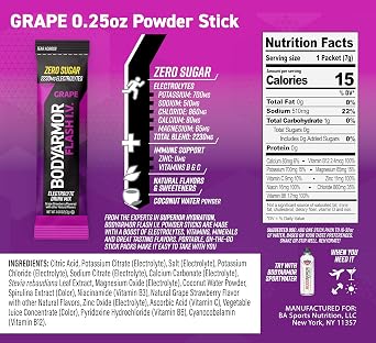 BODYARMOR Rapid Rehydration Bundle - Flash IV Electrolyte Packet + Sportwater Alkaline Water - Sport Drink Mix Combo